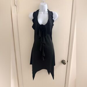 Elegant Black Halter Dress